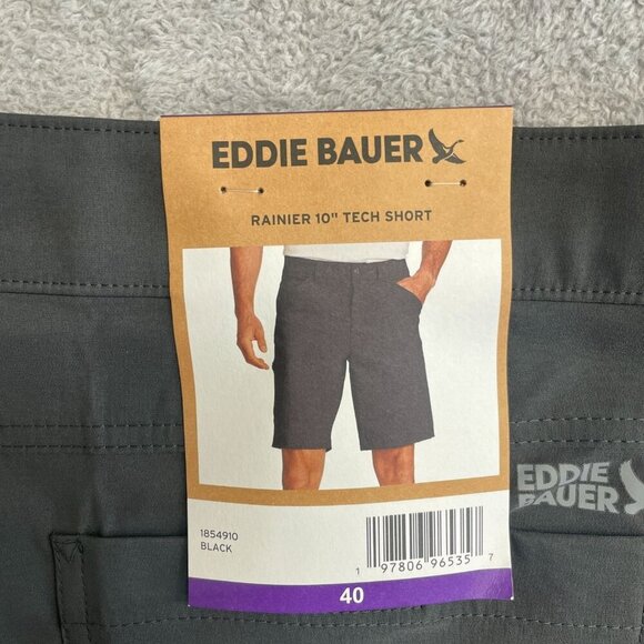 NEW Eddie Bauer Men's Size 40 Rainier 10" Tech Short Black Outdoor Cargo - Picture 7 of 9